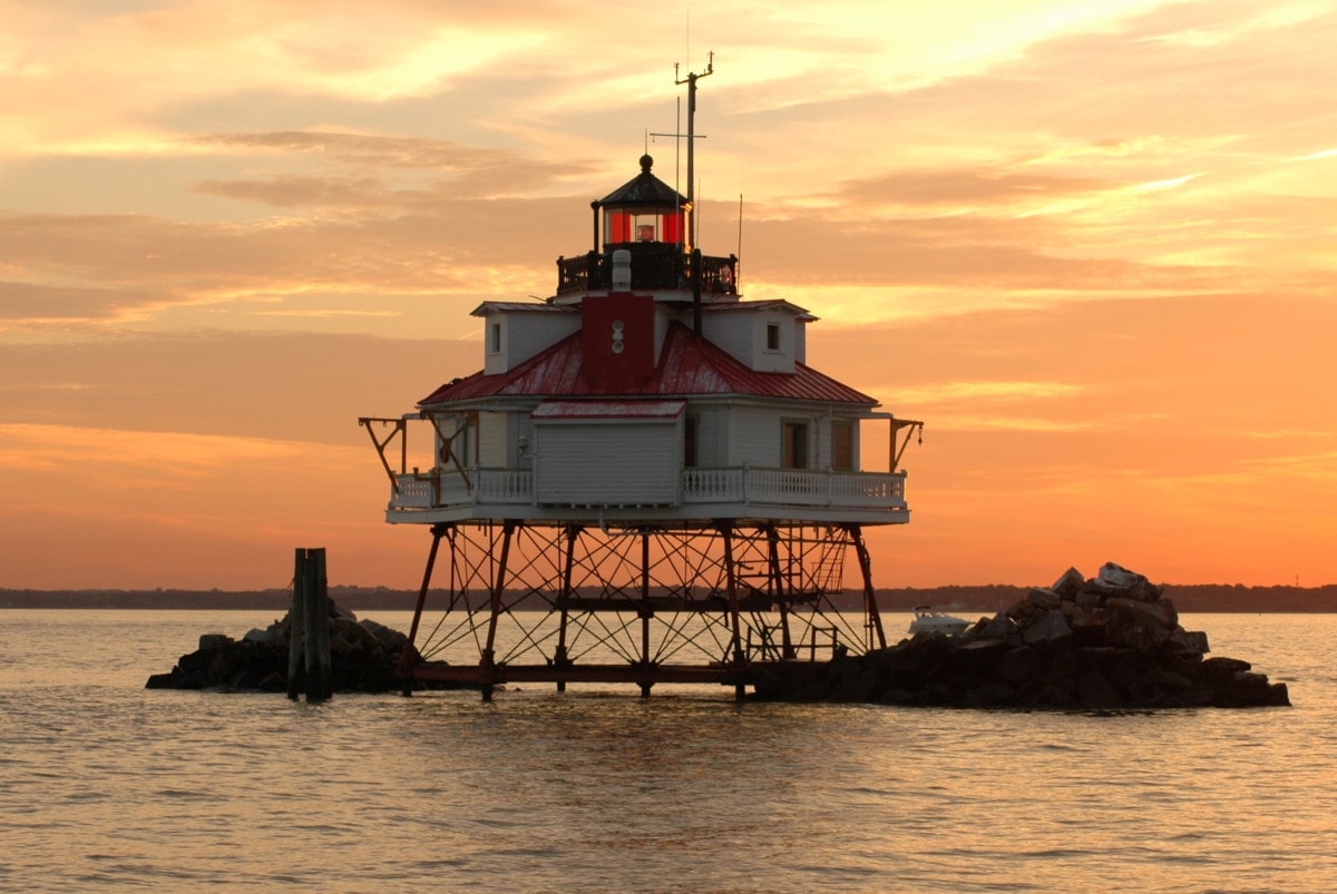 Thomas Point Lighthouse, in the Chesapeake Bay off Annapolis, Maryland. Getty