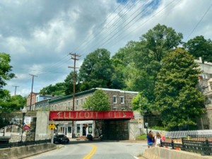 ellicott city maryland overpass with the city name
