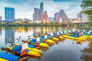 Water Boats nestled on Lady Bird Lake