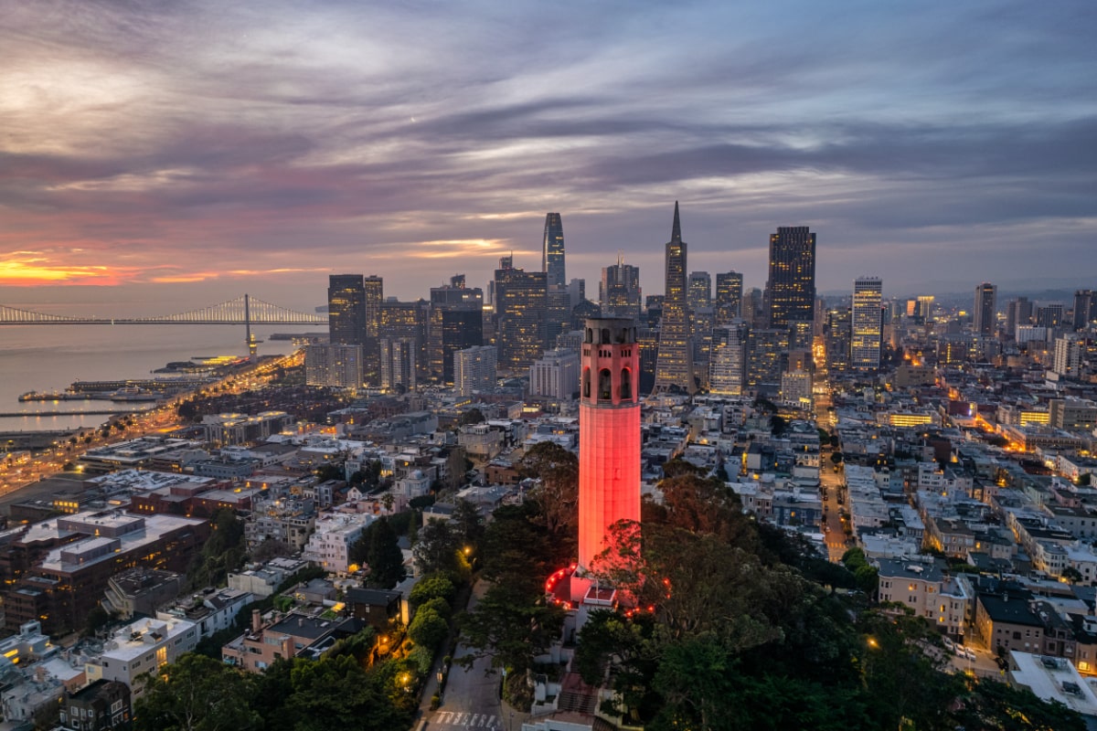 Coit Tower from above