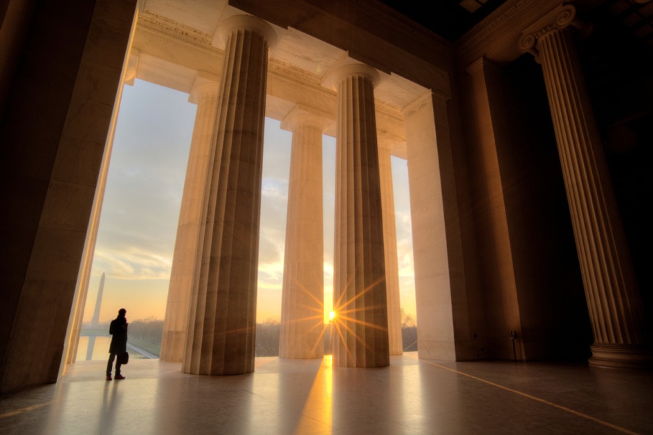 Lincoln Memorial at sunrise