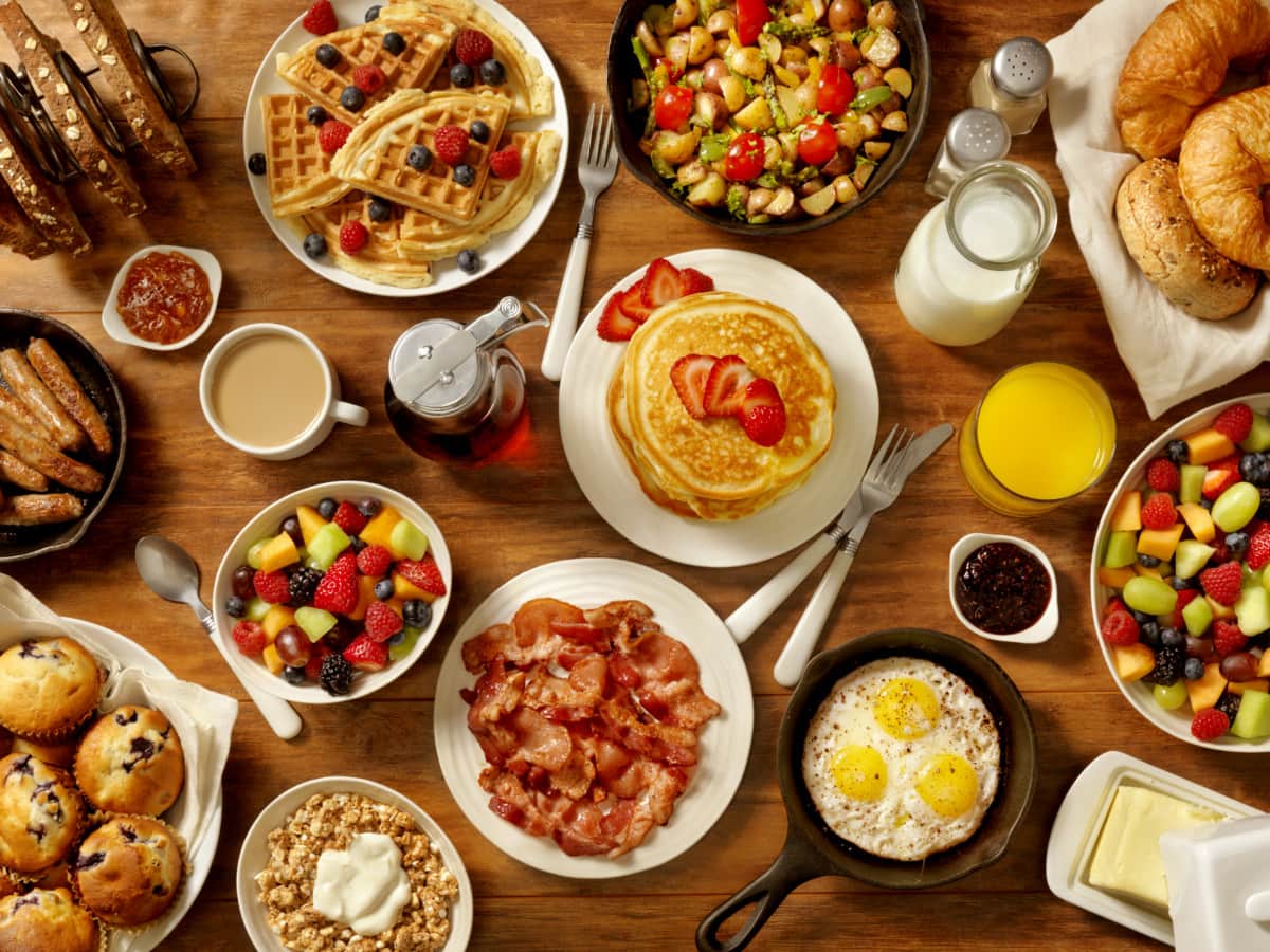 table full of breakfast in vancouver