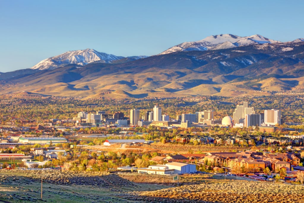 Reno, Nevada with mountains in the background_Getty