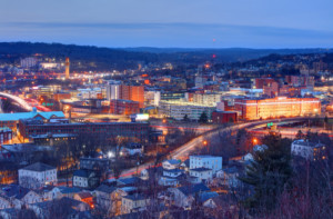 downtown waterbury connecticut at night_getty