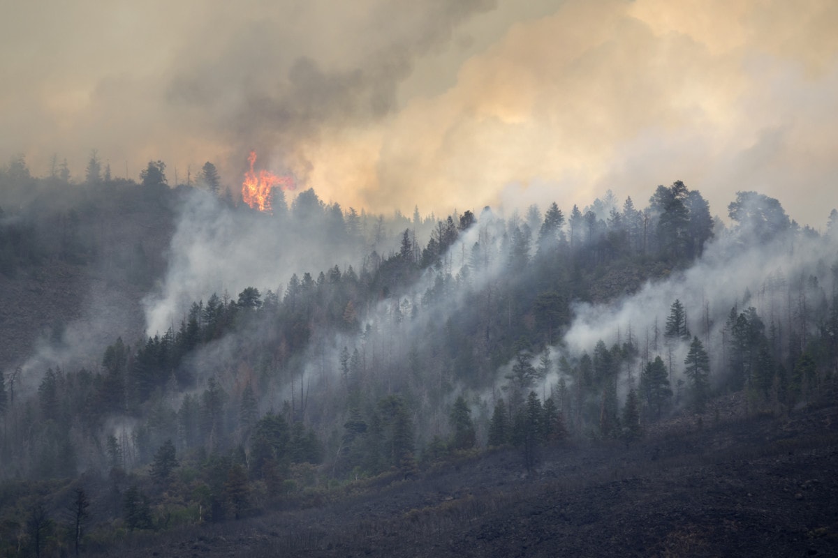 Lake Christine forest fire Basalt Mountain Colorado Rocky Mountain wildfire smoke