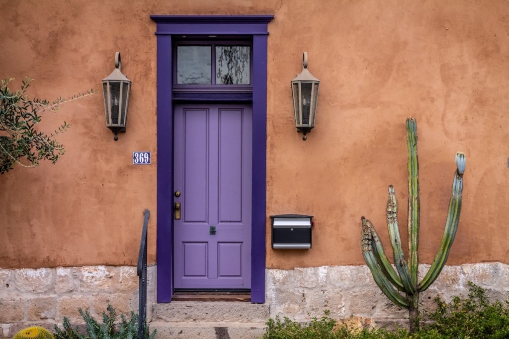 purple door in the bario viejo neighborhood of tucson