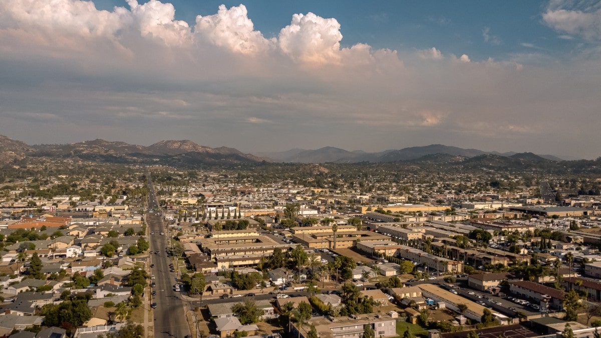 view of el cajon downtown and mountains