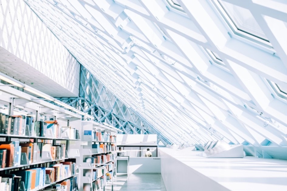 The inside of the Seattle Public Library, a must-visit on the Seattle Bucket List