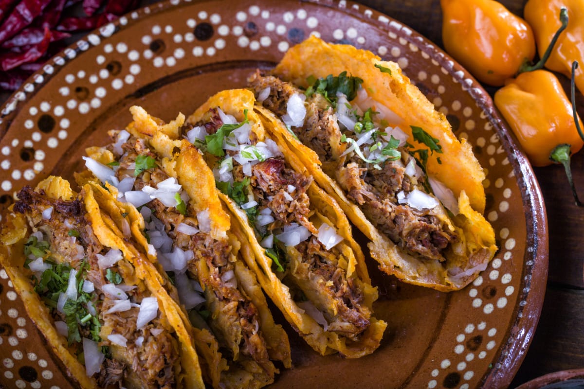plate of three tacos