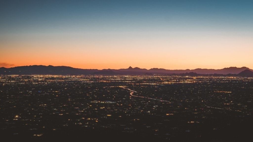 view of tucson at sunset