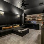 sleek and dark home theater room