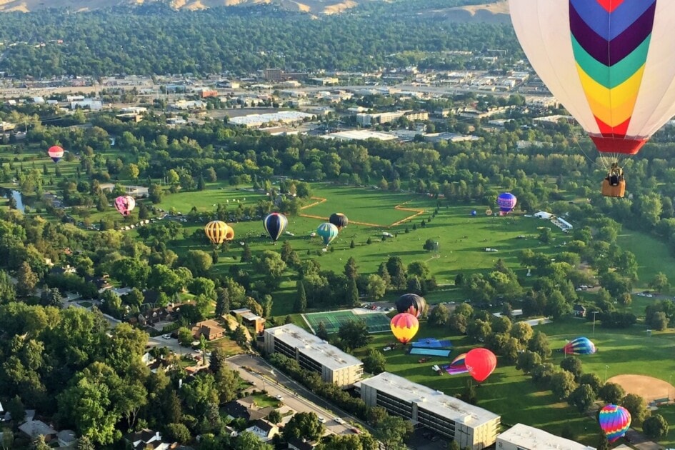 Hot air balloons over Boise, ID