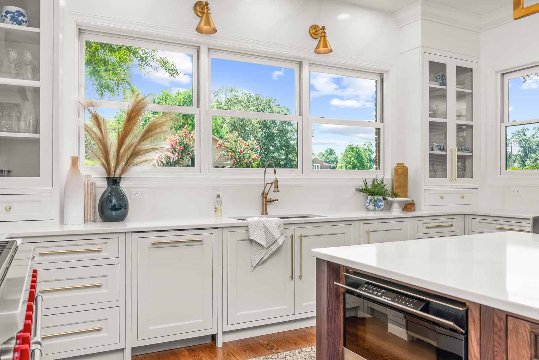 Interior kitchen with windows