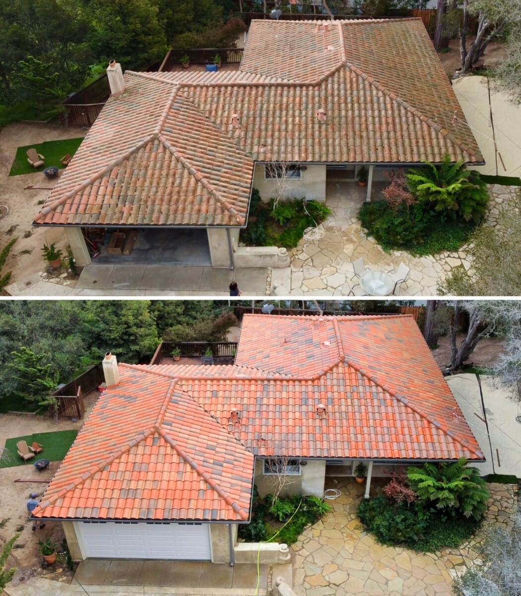 Clay S-Tile Roof Cleaning