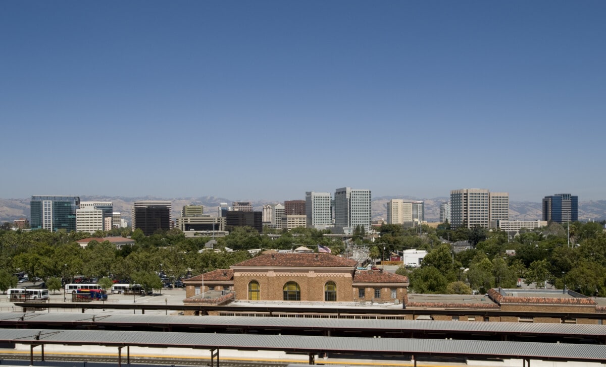 A view of the business district of San Jose, California