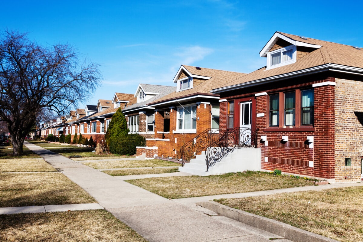 Chicago Bungalows in a Southwest Side Neighborhood 