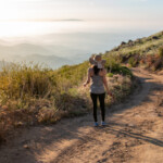 Woman on a leisurely hike in San Diego