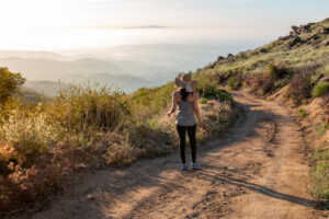 Woman connected  a leisurely hike successful  San Diego