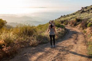 Woman on a leisurely hike in San Diego