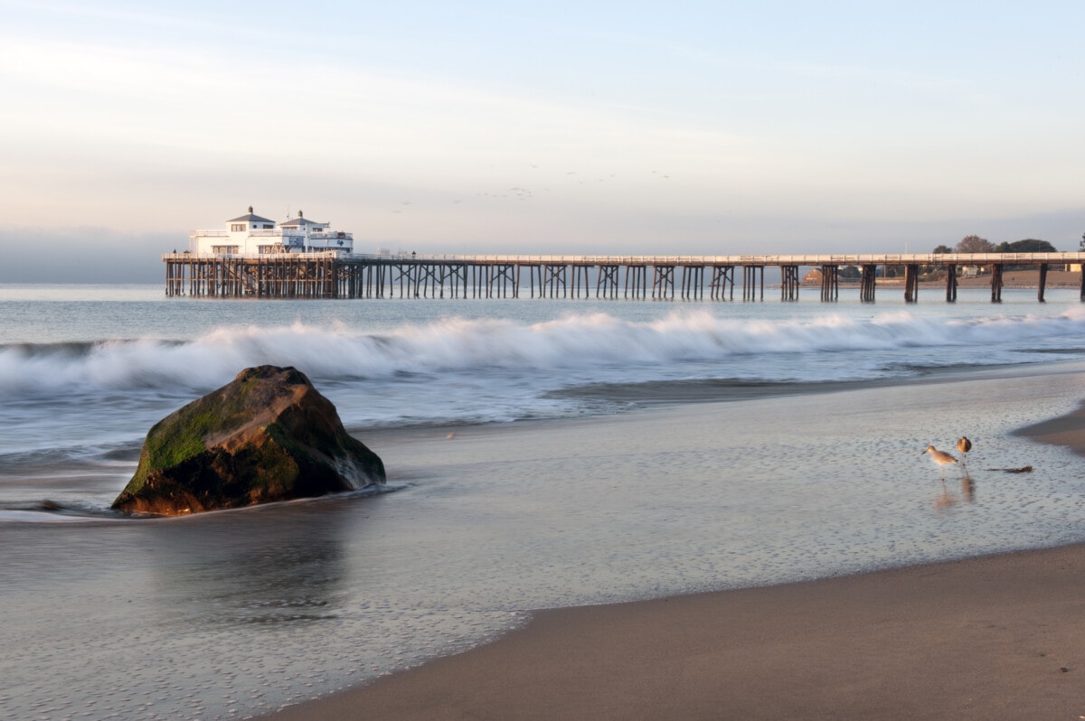 Malibu Beach Morning with pier in distance