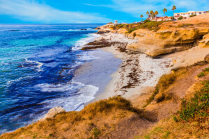 Rocky coastline at La Jolla in Southern California near San Diego