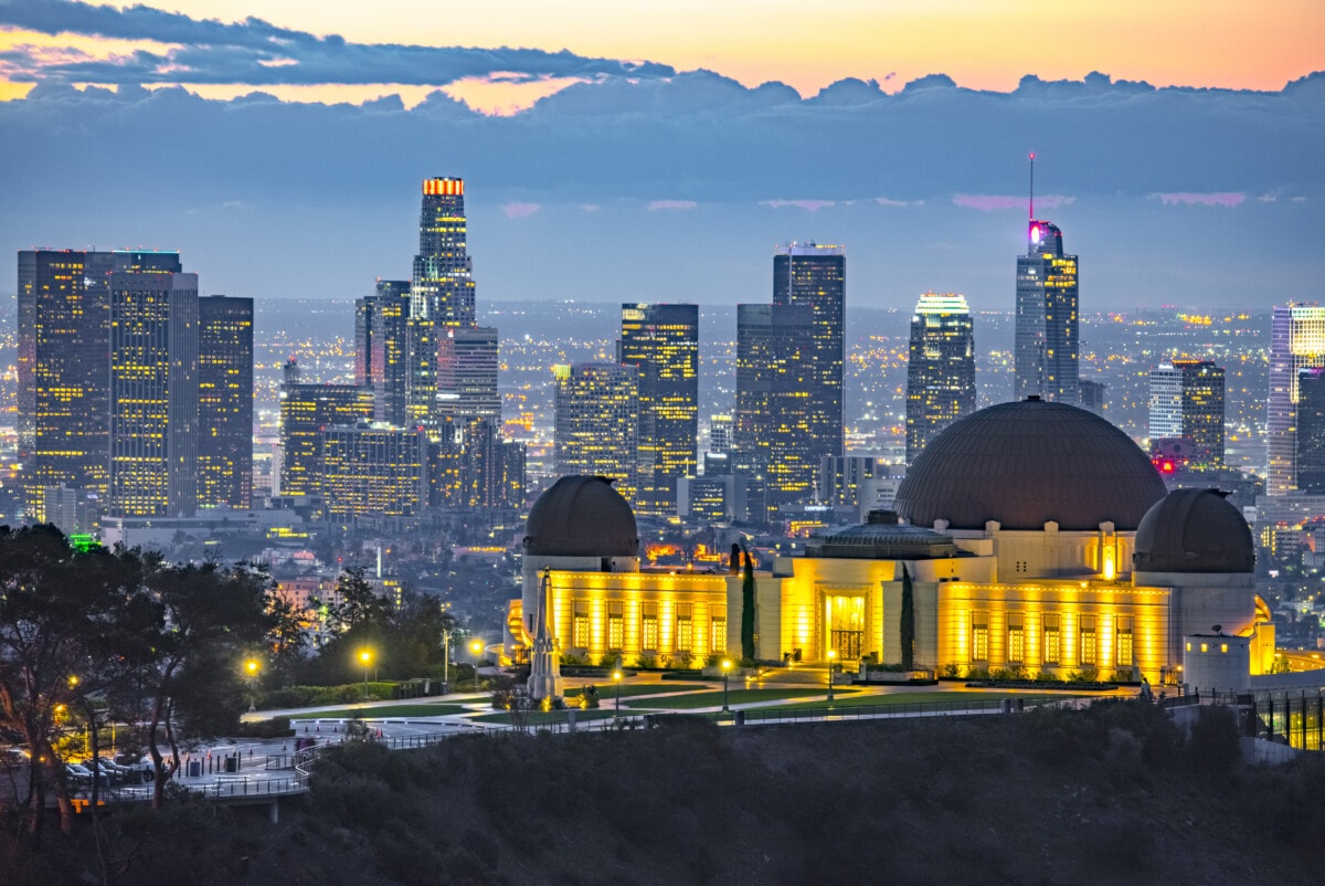 Los Angeles after sunset looking from Mt Hollywood _ getty