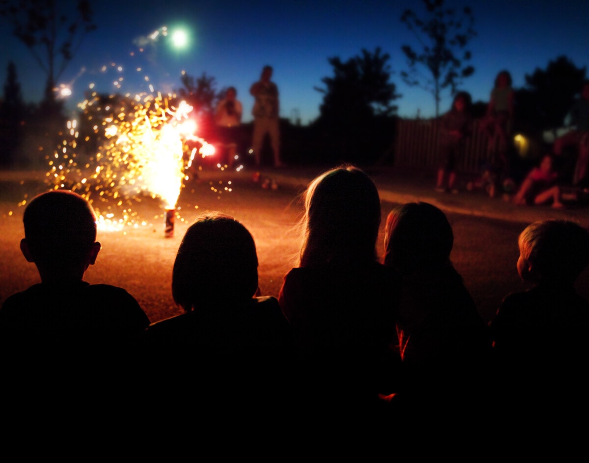 Kids Watching Fireworks: Fourth of July
