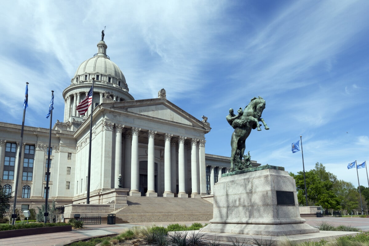 The Oklahoma State Capitol is located in Oklahoma City.