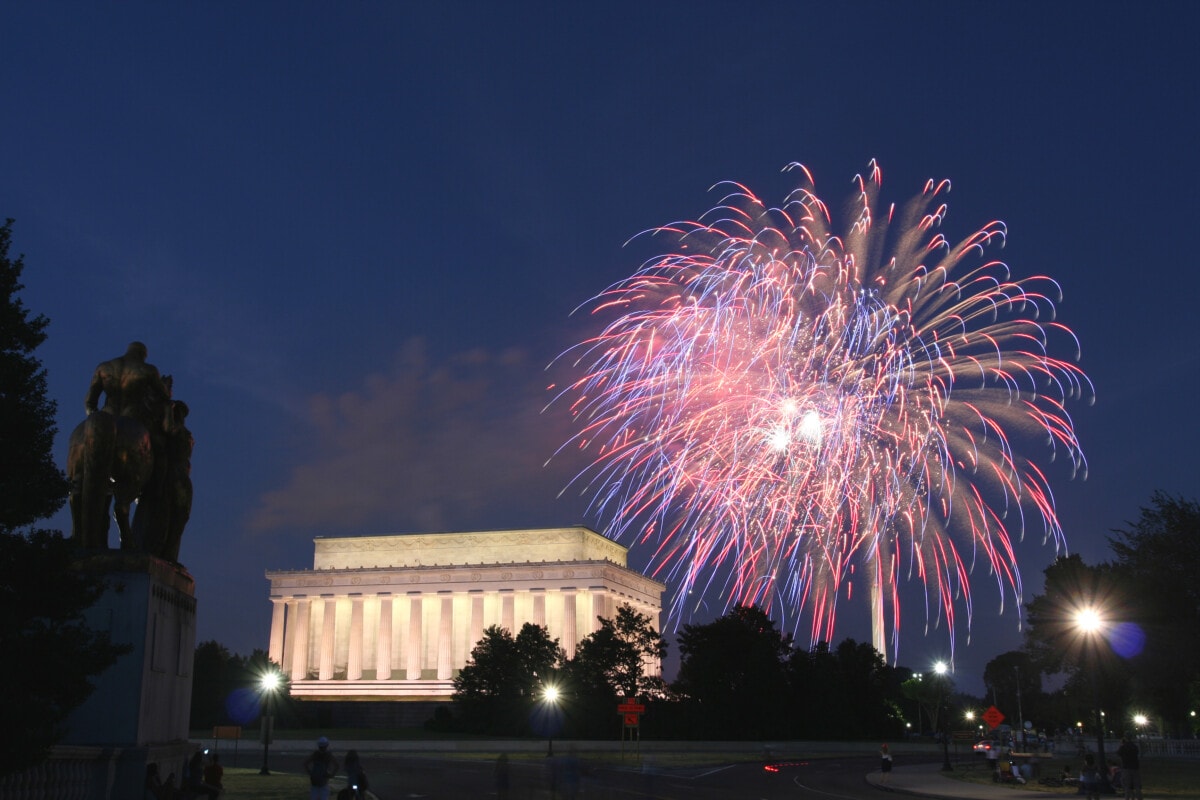 Fireworks at the National Mall in Washington DC