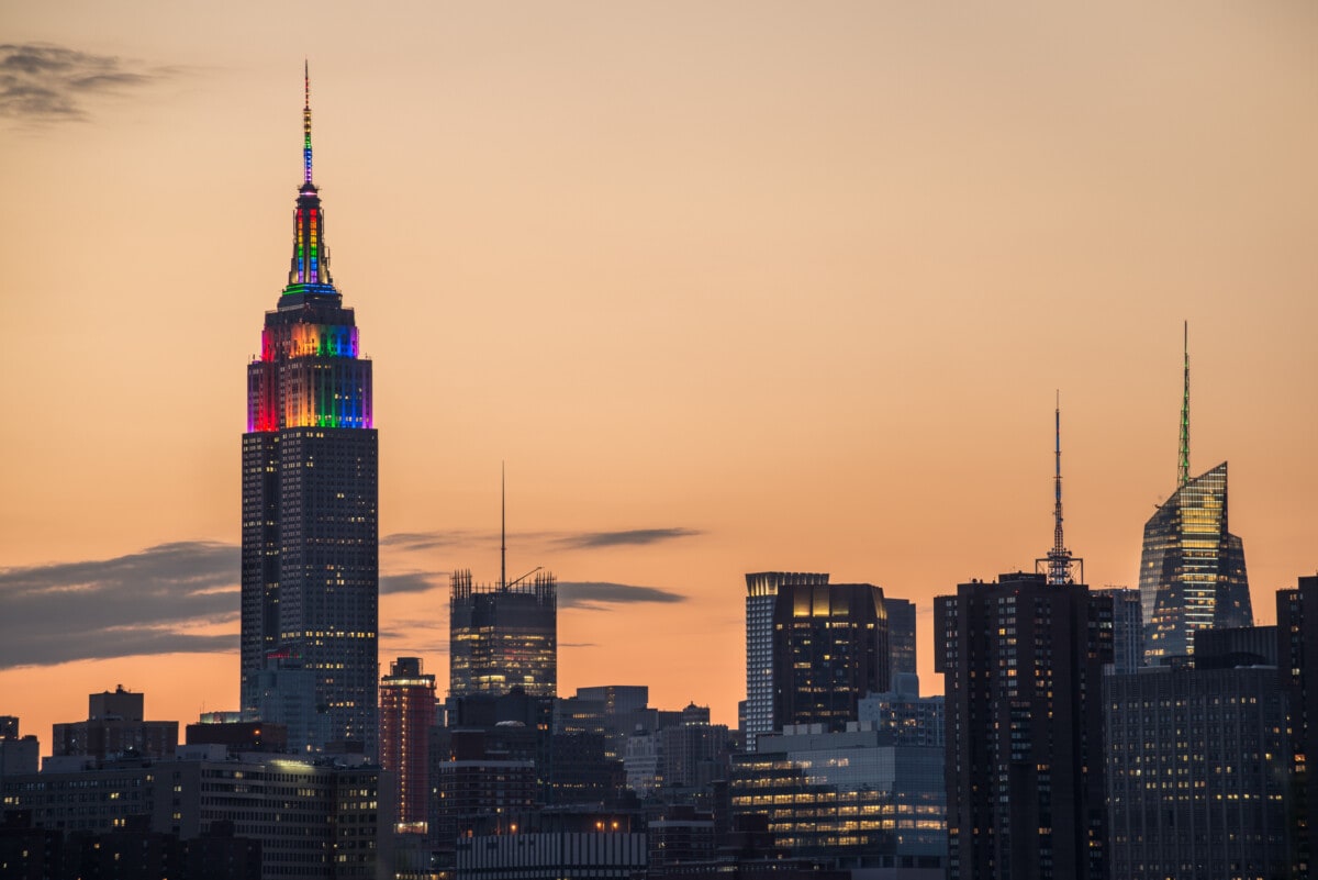 Empire State Building pride sunset