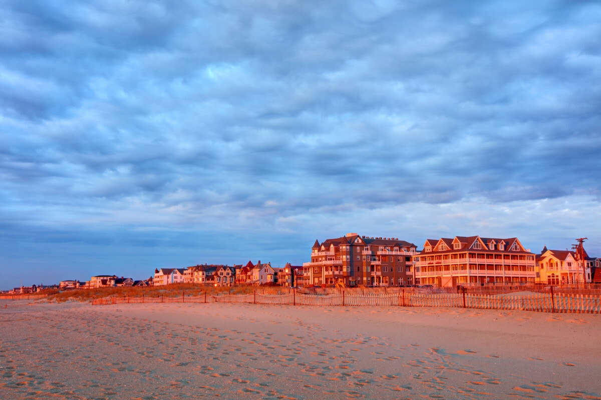ocean grove new jersey building and beach at sunset_Getty