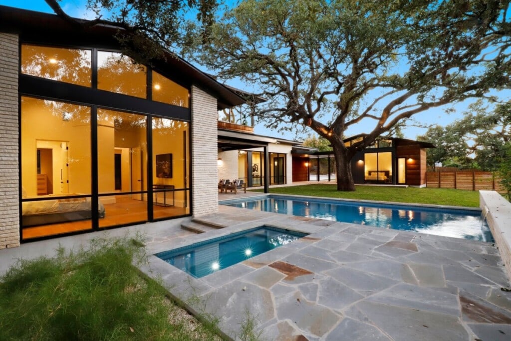 backyard of a home in austin texas with pool