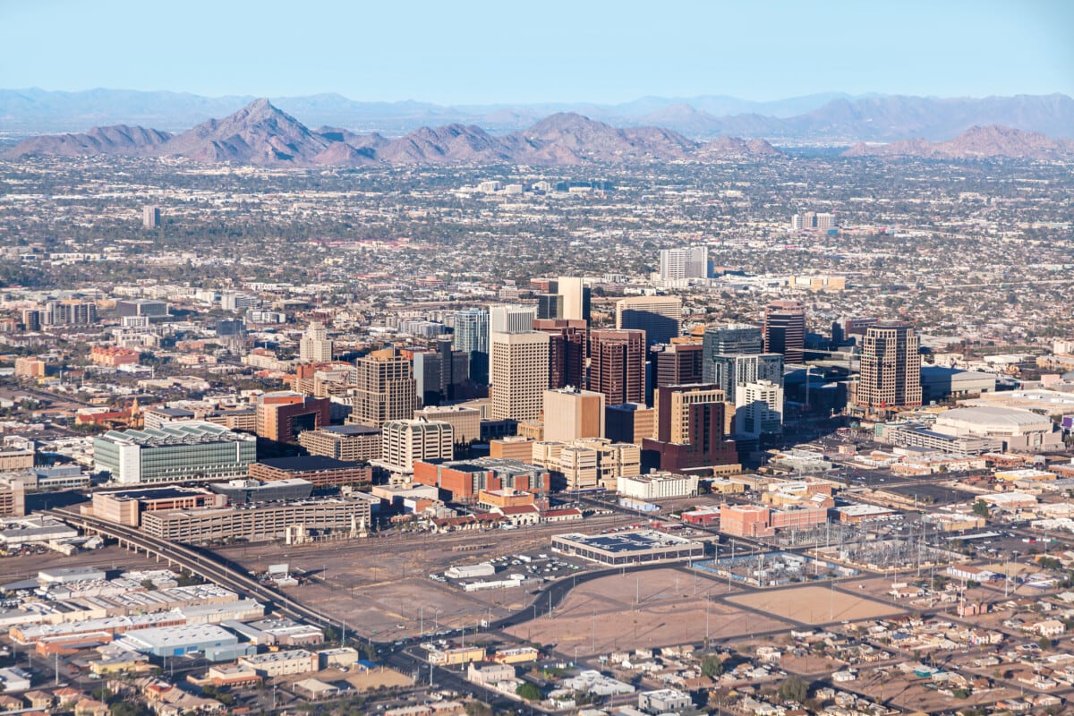 Downtown Phoenix Aerial View
