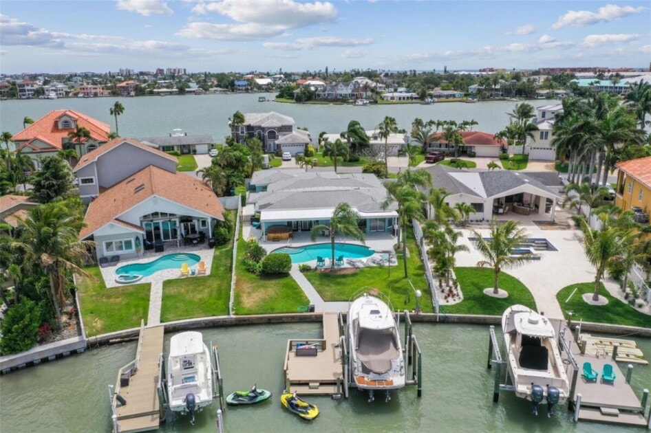 Waterfront property in Sarasota with boat dock