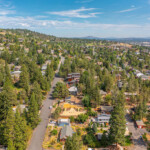 aerial view of small town in oregon