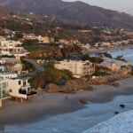 Aerial View of Beachside Houses In Malibu, California