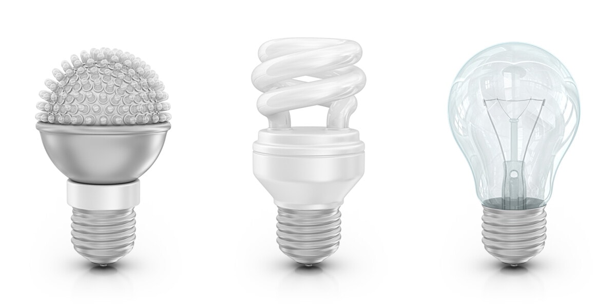 three different bulbs