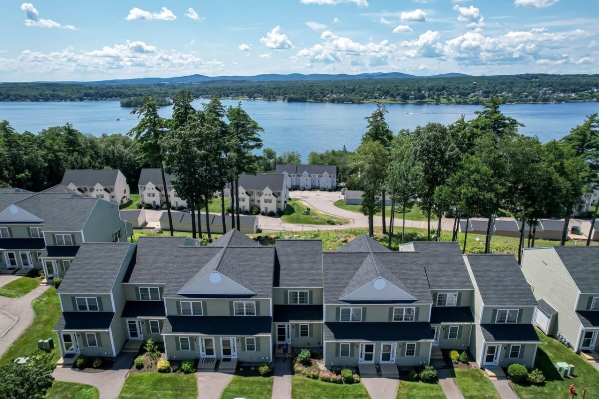 view of homes near lake in maine