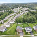 aerial view of small town in pennsylvania