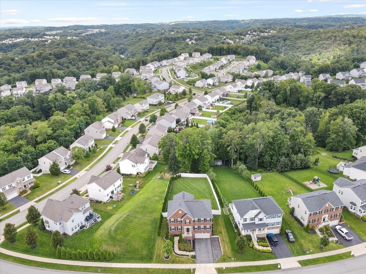 aerial view of small town in pennsylvania