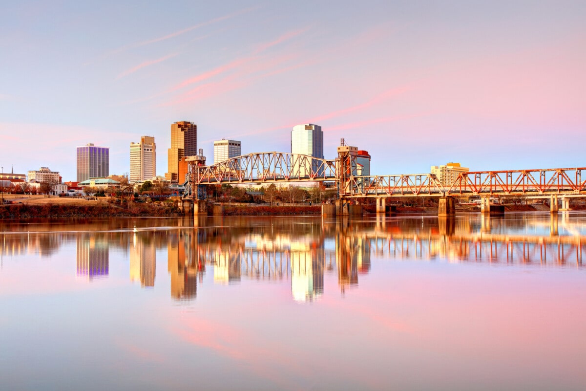 Downtown Little Rock along the Arkansas River