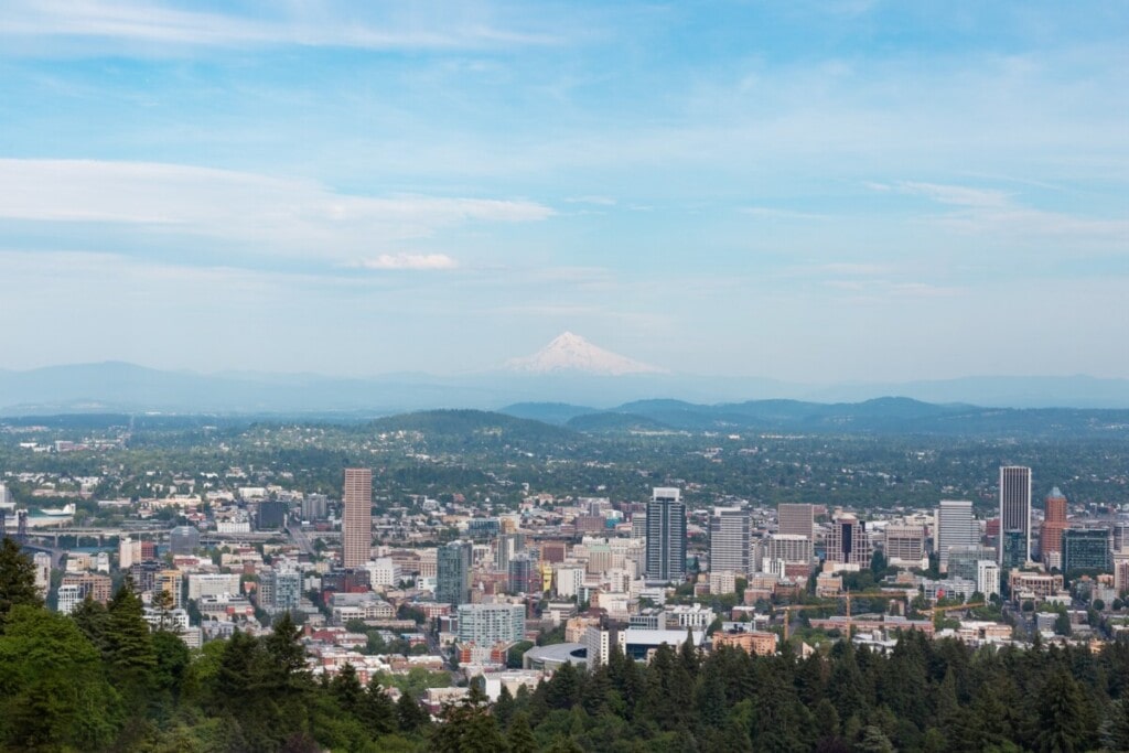 Portland, Oregon downtown view
