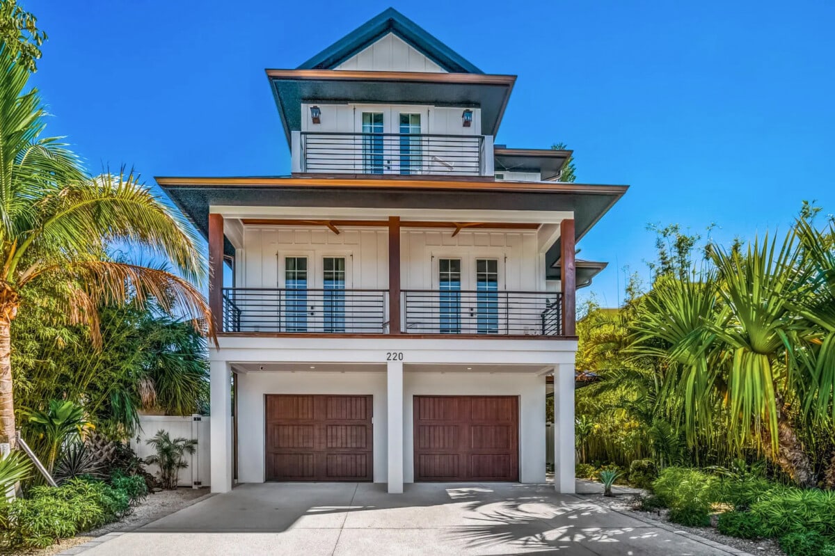 three story home with double garage in Sarasota Florida