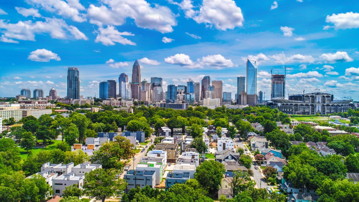 skyline view of charlotte north carolina