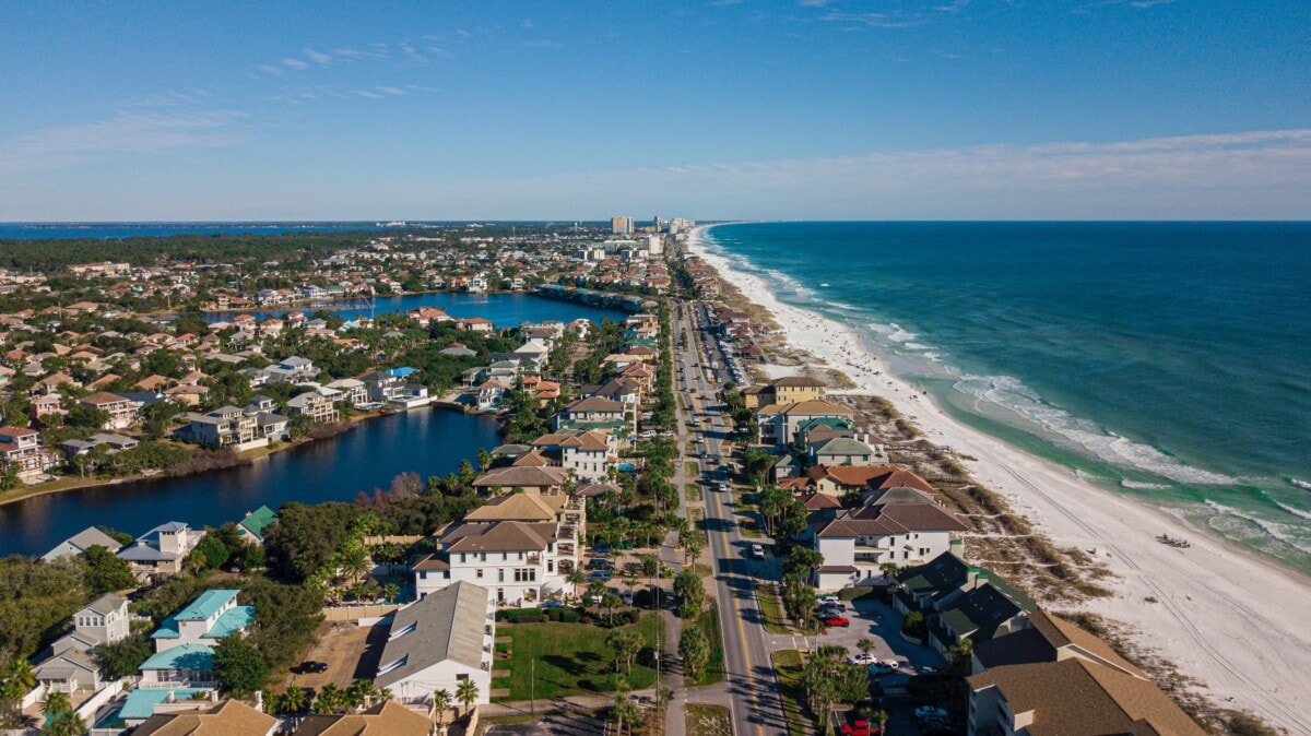 aerial view of destin, fl