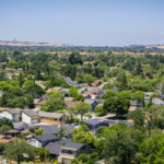 An aerial shot of a neighborhood in San Jose, California