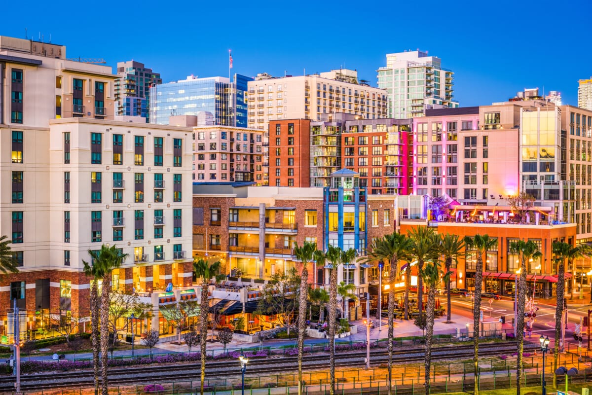 Shutterstock: Gaslamp quarter in San Diego, CA