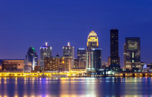 louisville kentucky skyline at night