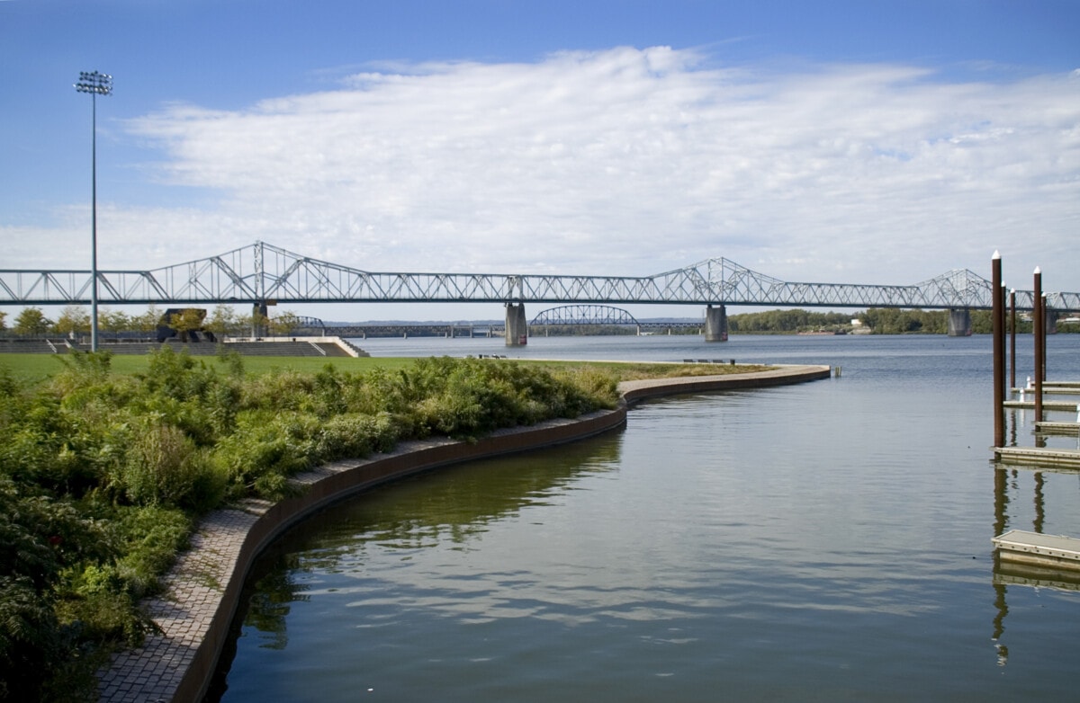 louisville kentucky waterfront and bridges - Getty