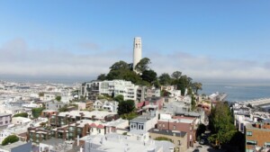view of coit tower telegraph hill